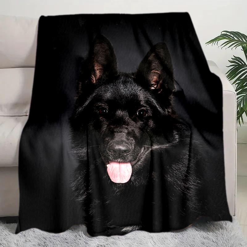 1PC Dog cute printed blanket, all season lightweight home office outdoor nap multifunctional blanket A5