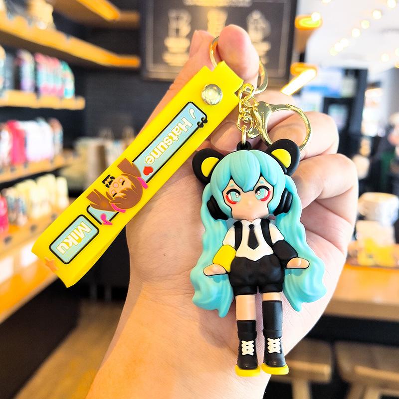 Hatsune Miku Keychain Anime Doll Bag Cartoon Small Decoration Accessories Car Key Chain Backpack Charm Christmas Gift