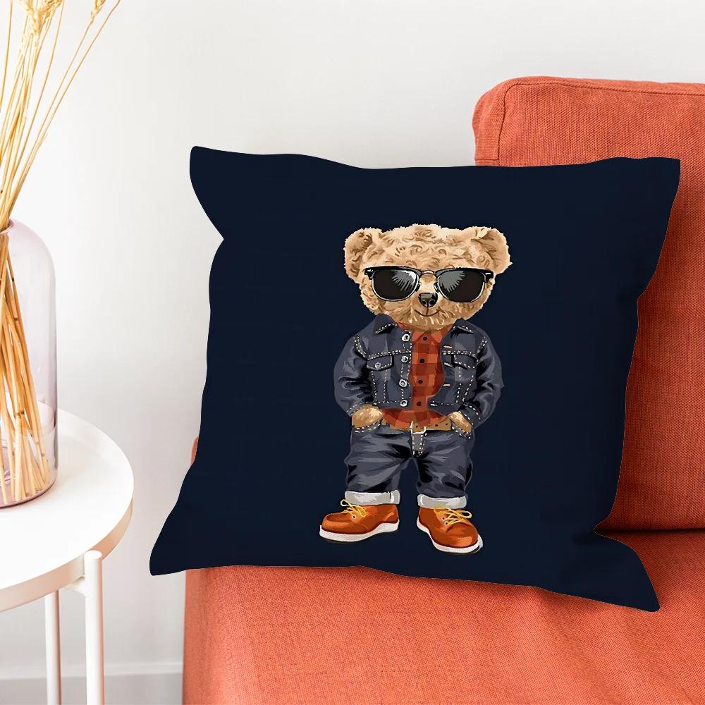 Fashion Bear P-PoloS Pillow Case Pillow Case Living Room Sofa Cushion Cover Suitable For Home Bedroom Room Decoration