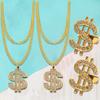 80s 90s Hip-Hop Flamboyant Punk Dollar Sign Ring 80s 90s Costume Outfit Set Hat Dollar Necklace Rock Star Glasses for Boys Girls
