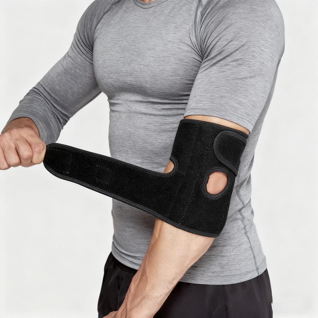 1 Piece Adjustable Neoprene Elbow Support Brace - Comfortable Sports Fitness Protector for Men and Women