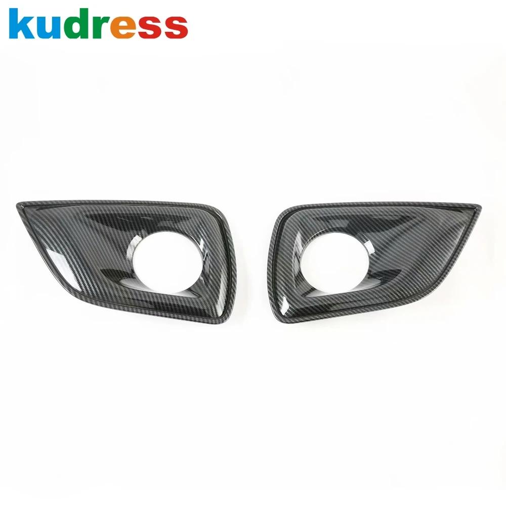 For Nissan Navara NP300 ST 2014-2016 2017 2018 Carbon Car Front Fog Light Lamp Cover Trim Foglight Bezel Trims Accessories