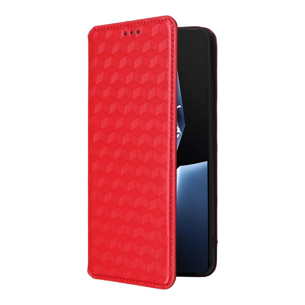 Wallet Phone Case for OnePlus Ace 5 5G/Ace 5 Pro 5G/13R 5G Rhombus Imprinted Leather Cover