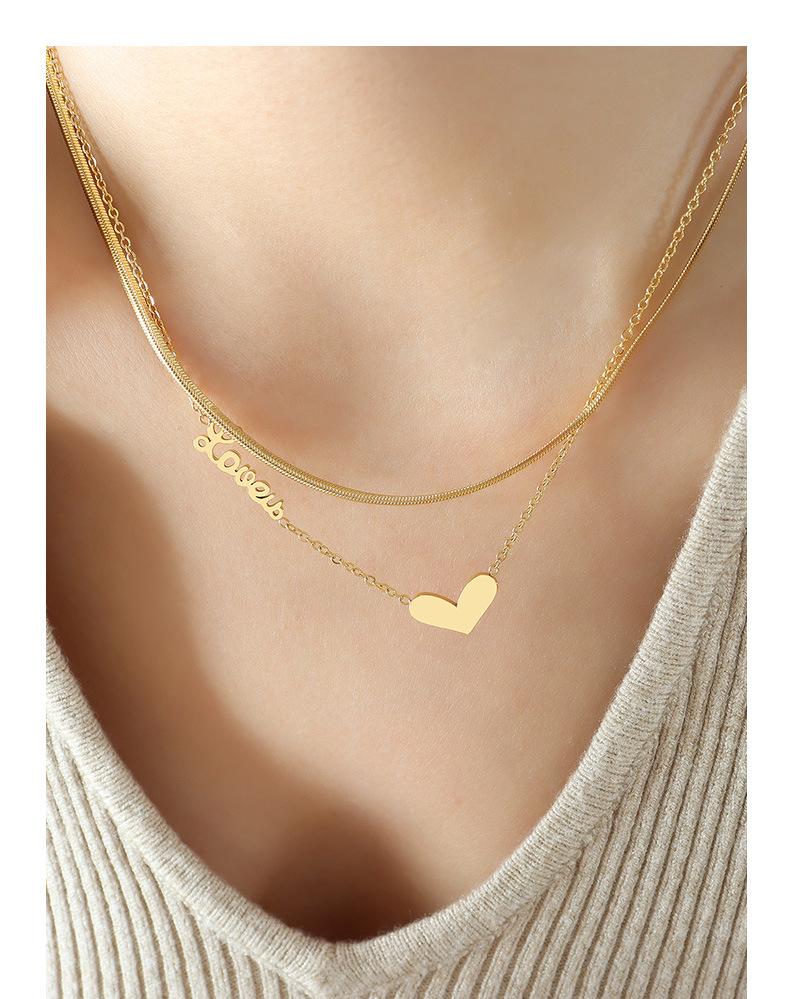 European Double Layer Heart Necklace for Women - Trendy Spicy Girl Clavicle Chain