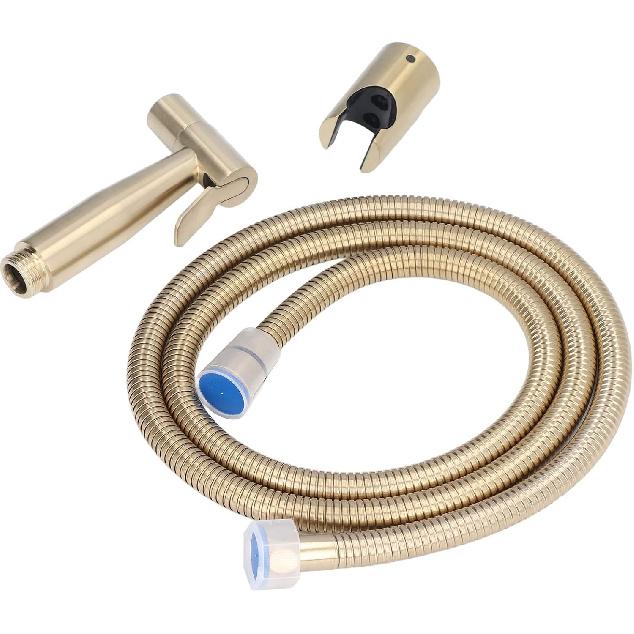Bathroom Bidet Sprayer, Easy to Install Space Saving Bidet Sprayer for Bathroom Hotel Bathroom A Brushed Gold