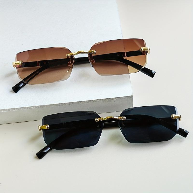 

2 Безободковые Минималистичные Стильные Очки Маленькая Оправа Модные Очки Безободковые Очки с Обрезанным Краем Подходят как для Мужчин, так и для Женщин