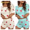 Women's Fashion Casual Short Sleeve O-Neck Pants Suits