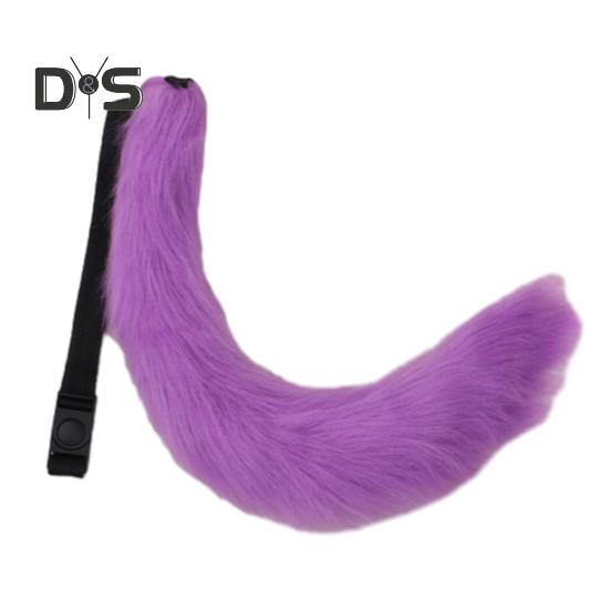 Cosplay Fake Fox Tail Soft Fuzzy Plush Solid Color Adjustable Waist Circumference Elastic Band Performance Club Dance Paty Costumes Prop Artificial