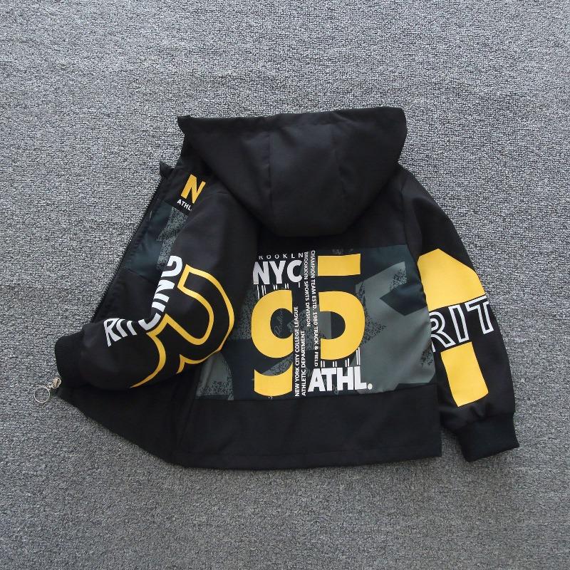 

Куртки для мальчиков, Весенняя и осенняя верхняя одежда, Повседневные с капюшоном и молнией, для возраста от 3 до 8 лет. 90 жёлтый