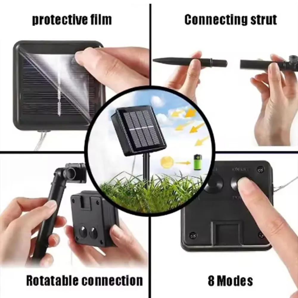 LED Solar String Light Outdoor Garden Lawn Lamp 7M/12M Waterproof Tube Rope Lights Strings Christmas Tree Yard Fence Decor Lamp