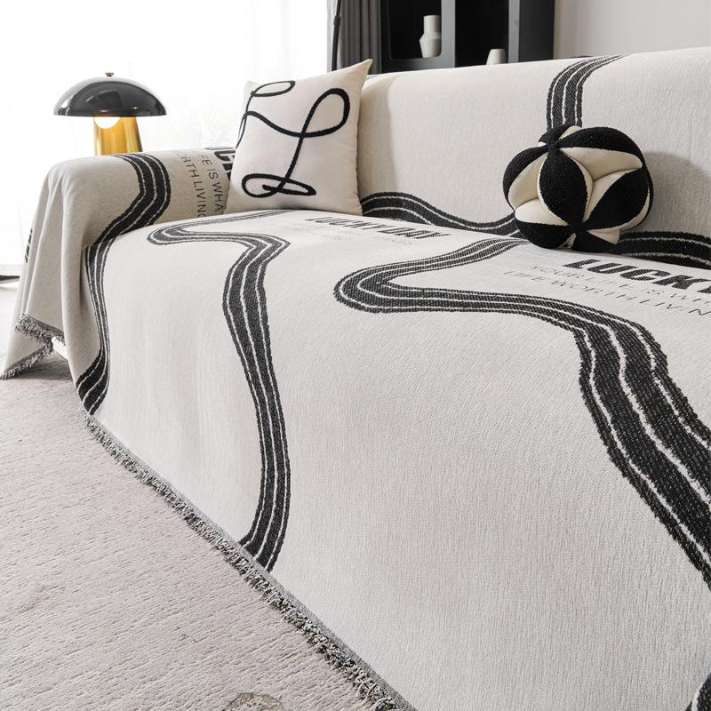 Modern Minimalist Sofa Cover Fabric High Grammage Chenille Four Seasons Universal Sofa Towel Anti Cat Scratch Soft Blanket