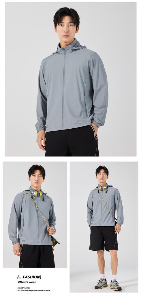 Custom Logo UV Protection Ice Silk Windbreaker for Men & Women - Summer Outdoor Fishing & Mountaineering Jacket