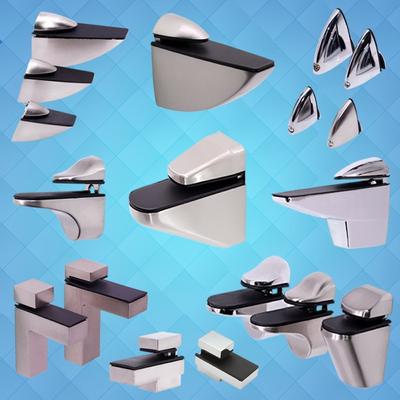 3-20mm Polished Zinc Alloy Wall Mount Fish Mouth Glass Clamp Glass Shelf Bracket Bracket Wall Mount