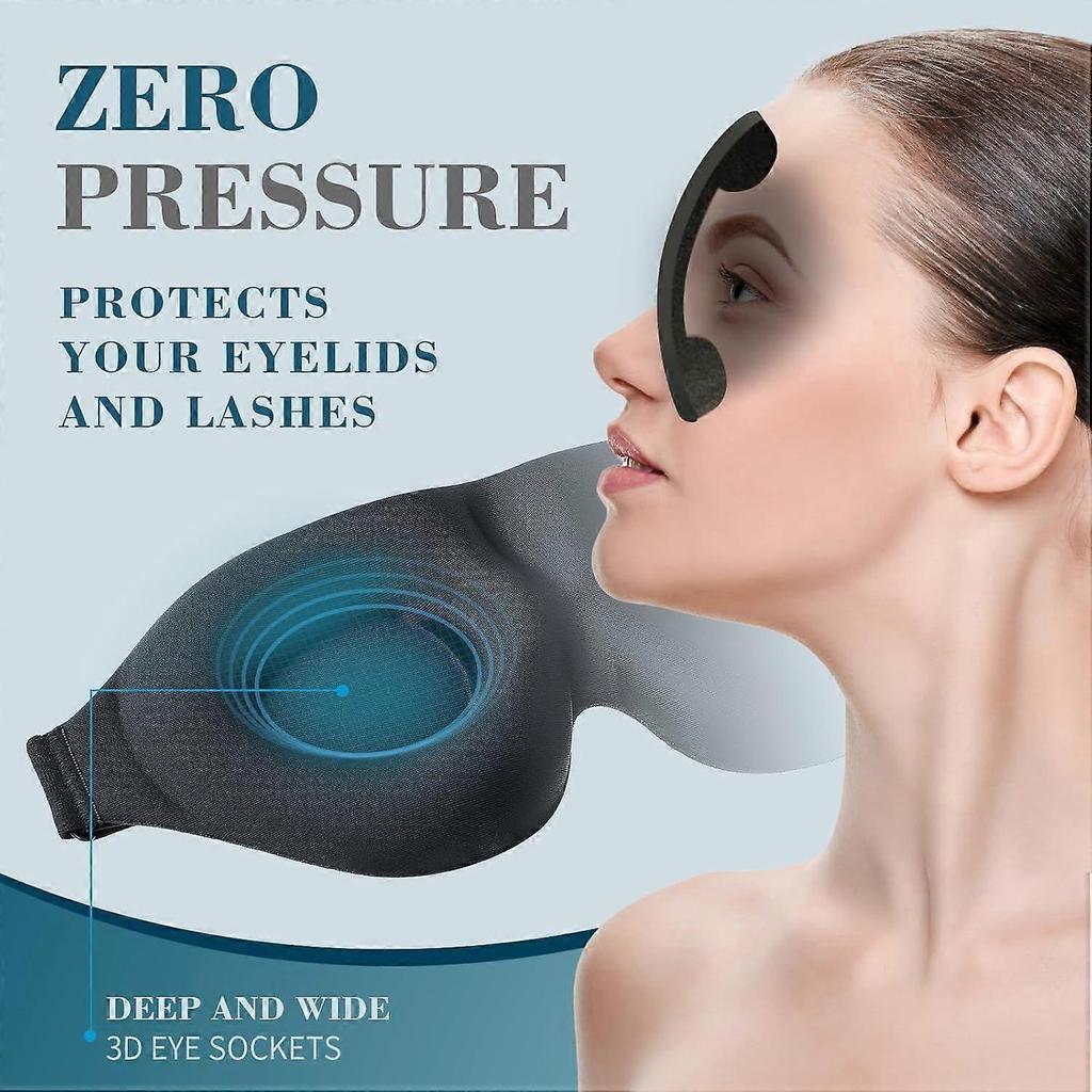 Sleep Mask for Side Sleeper, Light Blocking Sleeping Eye Mask for Women Men, 3D Contoured Cup Night Blindfold, Luxury Eye Cover Eyeshade with Adjusta