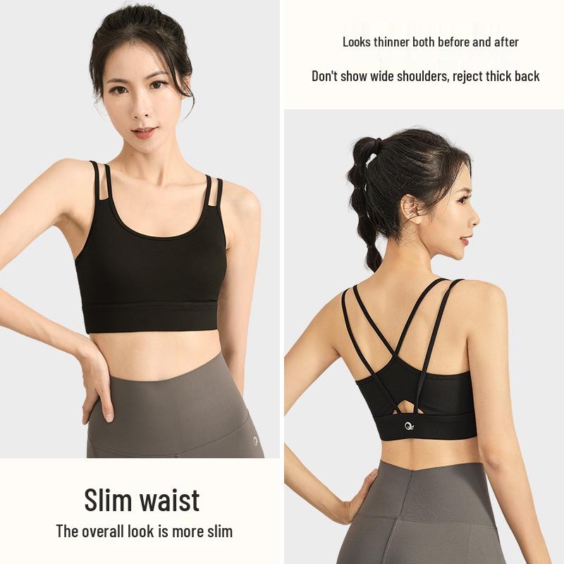 Criss-Cross Back Women's Medium-Impact Sports Bra for Yoga & Running