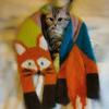 Versatile Japanese Style Knitted Scarf Animal Autumn Winter Cartoon Fox Scarf Imitation Cashmere Trendy Warm Shawl Wrap