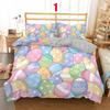 Juego de Ropa de Cama Suave con Huevos de Pascua Estampado 3D Dibujos Animados de Conejo Huevos Funda Nórdica Funda de Almohada de Poliéster Saludos y Regalos Para el Día de Pascua