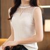 Women Vest Summer MODERN NEW SAGA Knitted T-shirt Sleeveless Basic Tees Wool Knit Tank Knit Top Turtleneck Female