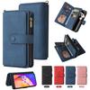 Multi Cards Solt Wallet Zipper Leather Case For OPPO A15 A72 A73 A94 A96 A7 Realme 8 9i 9Pro C21 Reno7 Reno8T Find X5 Pro Cover