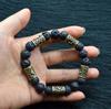 Viking Runes Jewelry Vintage Amulet Lava Stone Bracelet For Men Women Accessories Runas Vikingas Bangle with 5 rune beads