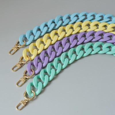 Nuova moda donna borsa accessori catena catena opaca caramella viola blu resina catena smerigliata tracolla donna frizione catena borsa a tracolla