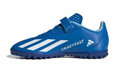 X Crazyfast.4 Synthetic Leather Cushioning, Wear Resistant Low Top Kids' Soccer Shoes Blue Kids' IE1591