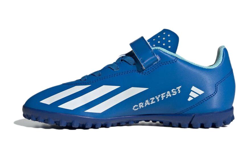 

Adidas X Crazyfast.4 Synthetic Leather Cushioning, Wear Resistant Low top Kids Soccer Shoes Blue Kids IE1591 37