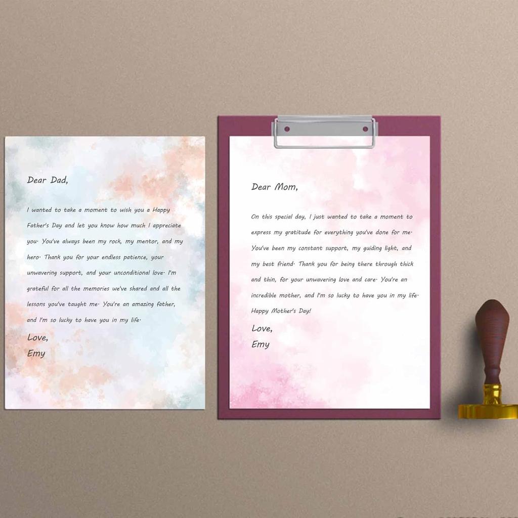 DUGUTUL Watercolor Stationary Paper, 100 Gsm Printer Paper 8.5 X 11, 12 Designs, Double-Sided, Colored Paper for Writing Letters and Invitations,