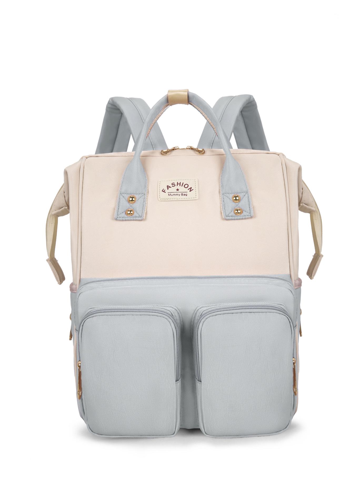 

Стильная сумка для мамы 2025: Универсальная сумка-тоут и рюкзак большой вместимости для мамы и детских вещей. 27x14x37cm синий