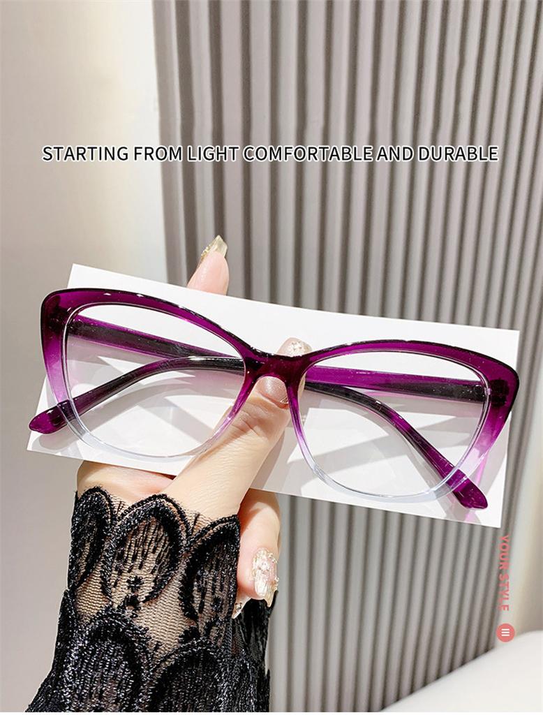 Jetzt Cat-Eye Optische Rahmenbrille Neu Damen Personalisiert Blaulichtblockierende Computerbrille Herren Farbverlaufsrahmen