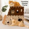 Stackable Cat Scratcher House Felt Cat Claw Board Climbing House  Cat Scratching/sleeping/playing