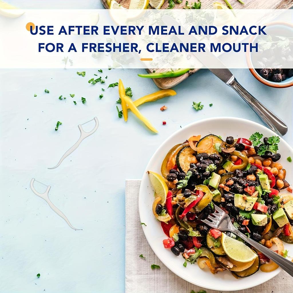 50 pièces Bâtonnets de soie dentaire avec boîte de rangement scellée Soin bucco-dentaire Portable Jetable Bâtonnet de soie dentaire, Un incontournable pour les voyages quotidiens