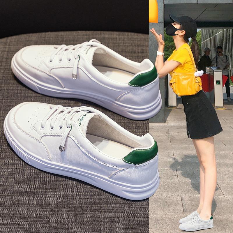 Women's shoes versatile casual top layer cowhide women's shoes mesh shoes 2025 autumn new large breathable board shoes