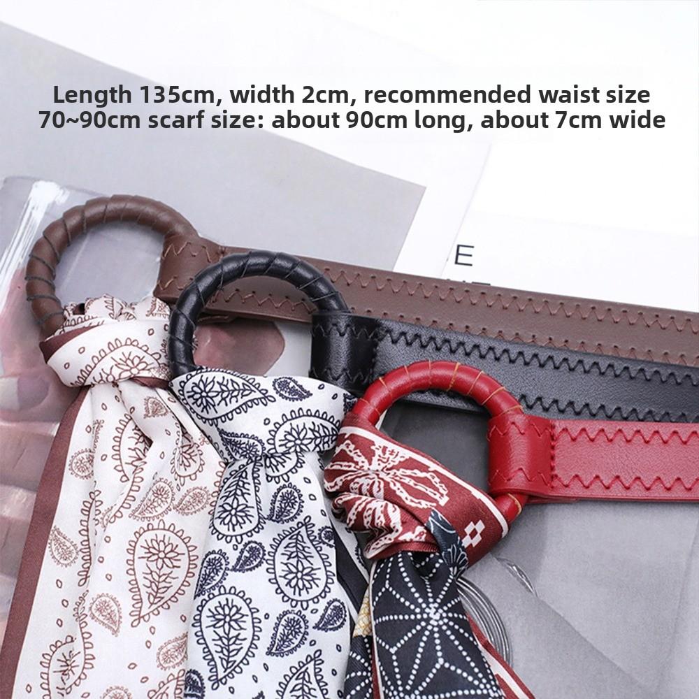 Fashion PU Leather Women's Silk Ribbon Belt Hip Hop Punk Waist Belt Vintage Retro Waistband