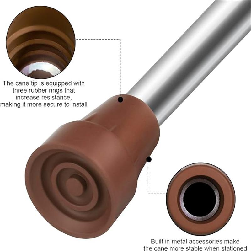 Rubber Trekking Pole Cap Walking Stick Crutch Cane Bottom Pads Cover Ferrule Non-slip Foot Cover Trekking Pole Cane Crutch Chair