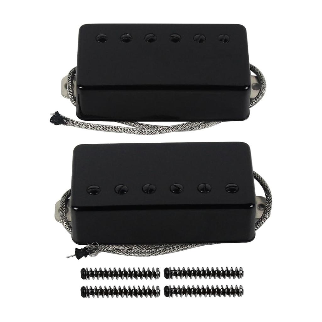 FLEOR Alnico5 Guitar Humbucker Pickup Set Black Bridge Neck Compatible with LP Style Guitars &