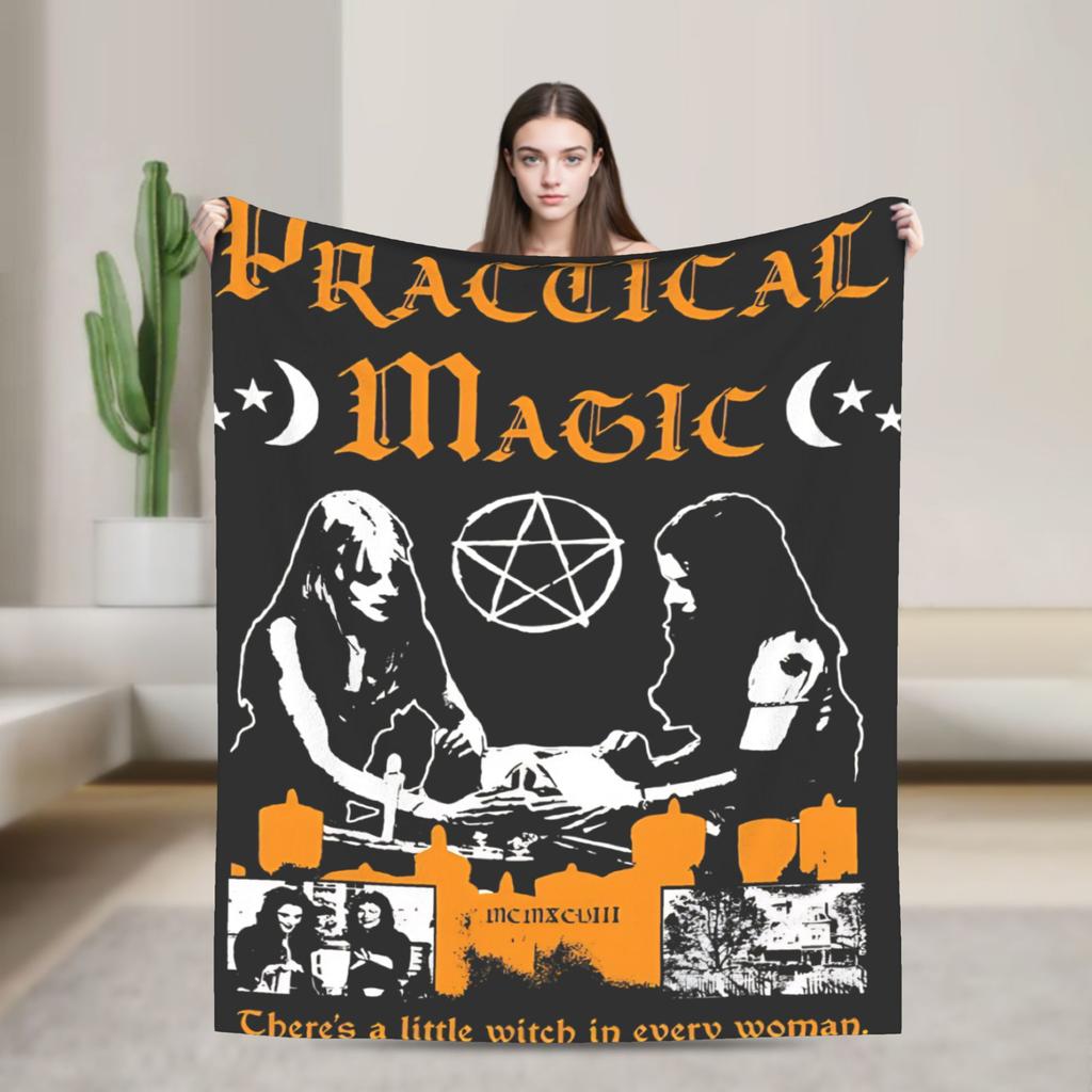 Cozy Practical Magic Witchcraft Witches Pentagram Occult Witchy Blanket Merch Sofa Decorative Throw Blankets