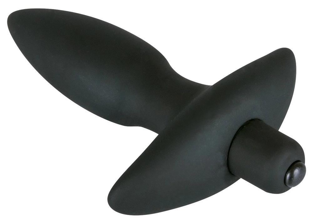 Vibrating Anal Plug with Handle Small (13cm) - Black Velvets
