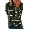 Women's Fashion Casual Stripe Print Hooded Long Sleeve Loose T Shirt Tops