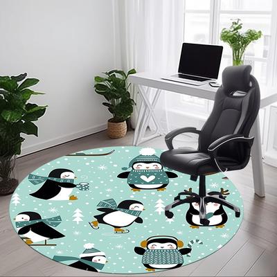 1pc Penguin Winter Chair Carpet for Office, Non-slip, Soft and Durable Office Rug, Perfect for Office Yy260127135