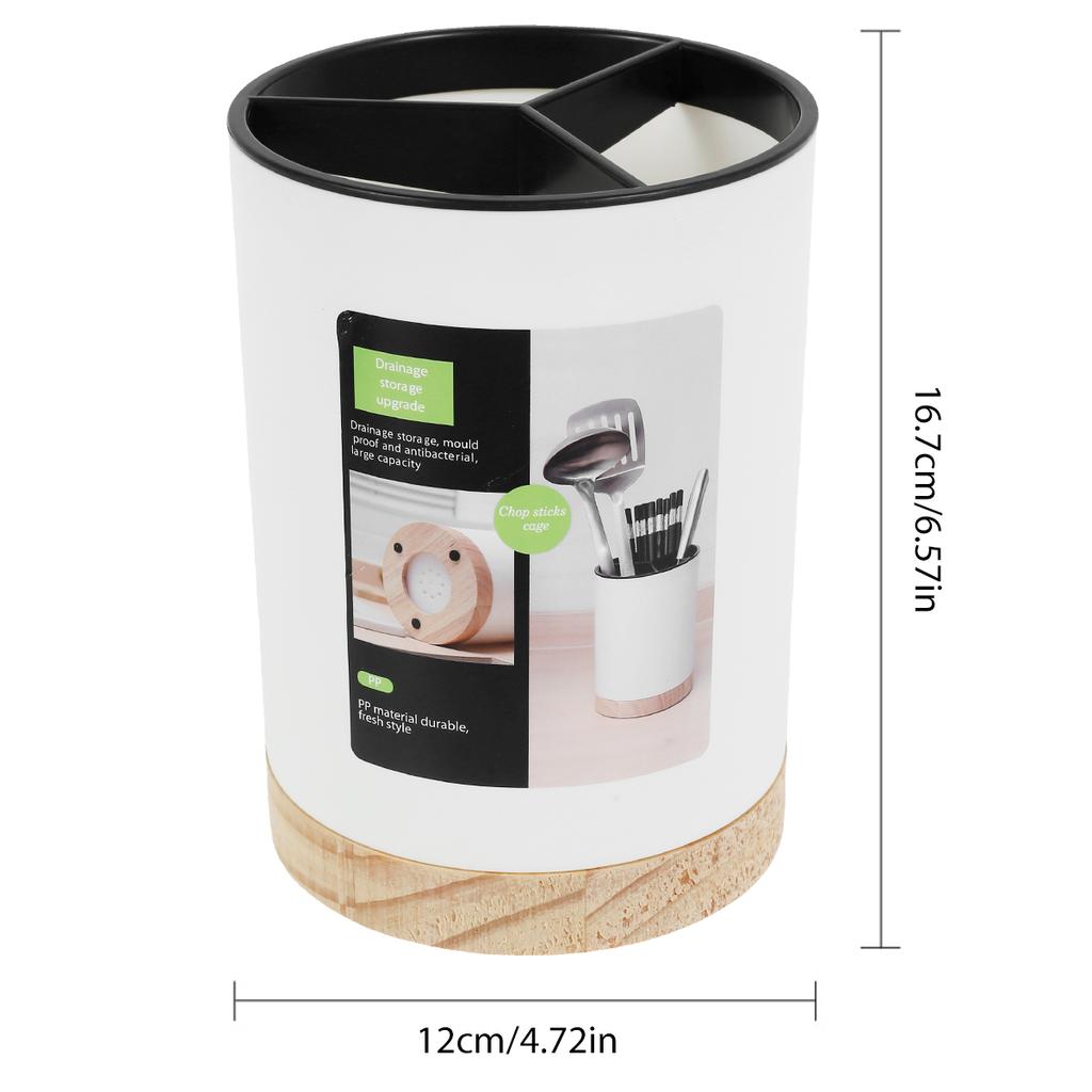 1/2Pcs Utensil Holder Cutlery Drainer 3 Divided Tableware Storage Bucket Plastic Chopstick Spoon Storage Rack Flatware Holder