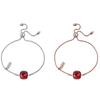 Tenmier Bracelet Chain Cushion Cut Crystal Deep Red 12mm Women's
