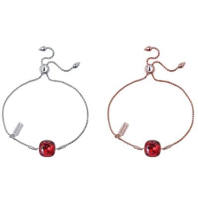 Tenmier Armband Kette Kissen Schliff Kristall Tiefrot 12mm Damen
