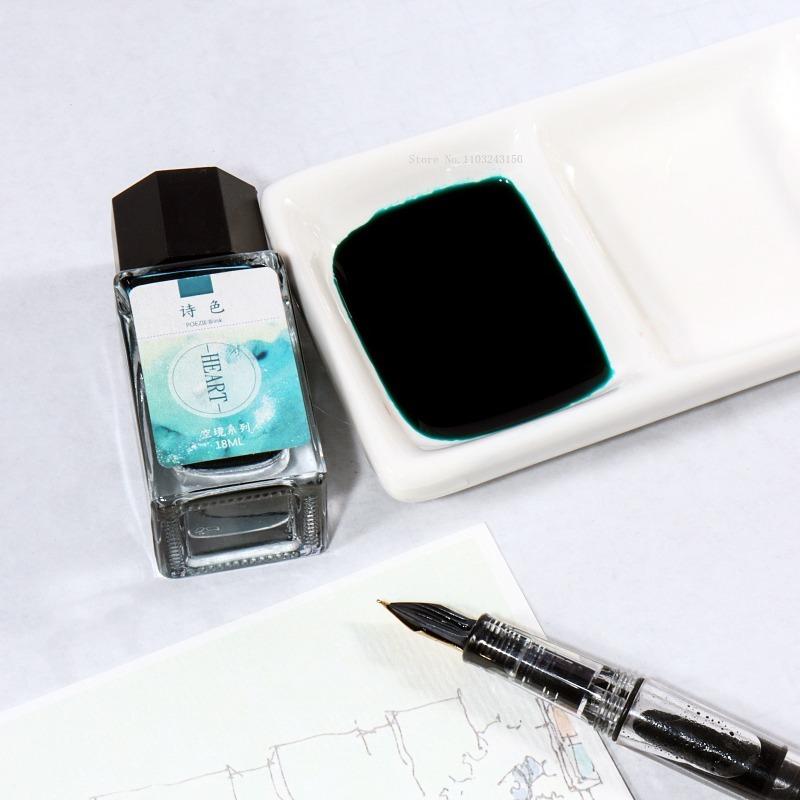 18ml Glass Bottle Color Gold Powder Ink Tonable Non-carbon Vegetable Dye Art Dip Pen Watercolor Painting Creation Toning Ink