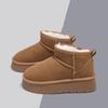 Popular snow boots women's winter velvet new winter large cotton shoes thick sole heightening short boots wear bread shoes