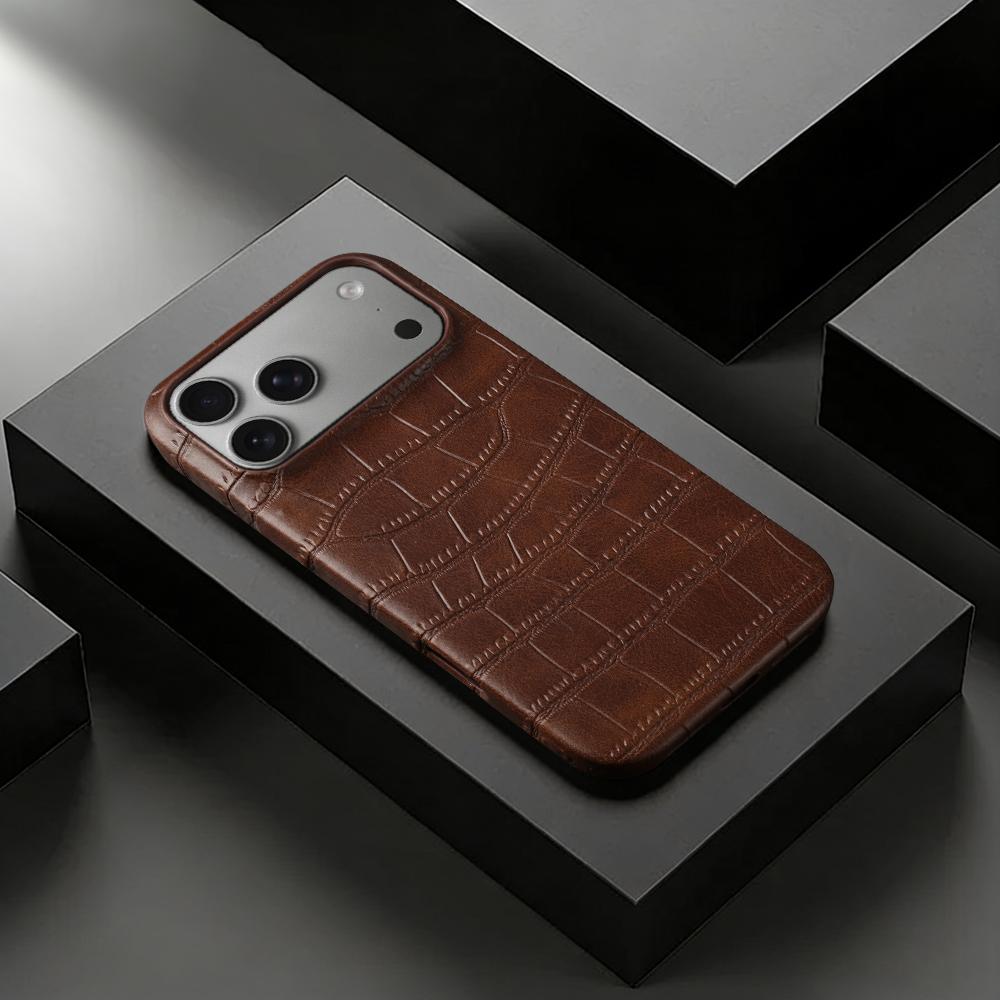 Premium Crocodile Leather Case For Iphone 17 Pro Max 16 14 15 Plus 16e 13 12 Mini 11 7 8 XR X XS Max Air Phone Case Back Cover