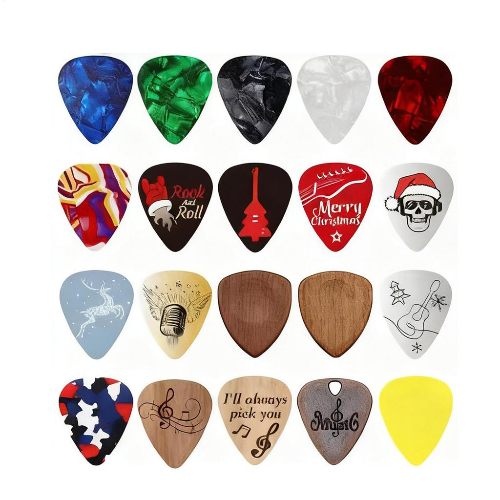 24-Day Guitar Picks Advent Calendar, Musical Christmas Countdown Box with 24 Picks for Acoustic, Electric, Bass, Holiday Gift