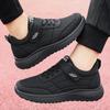 Cotton Shoes Men's 2024 Winter Solid Color Casual Versatile Sports Casual Elderly Shoes Velcro Piled Thickened Walking Shoes