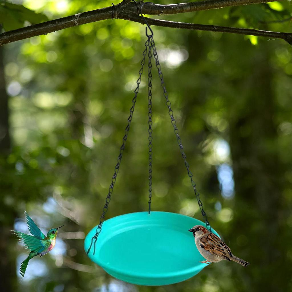 Hanging Bird Feeder and Waterer Tray Birds Water Station for Backyard Garden