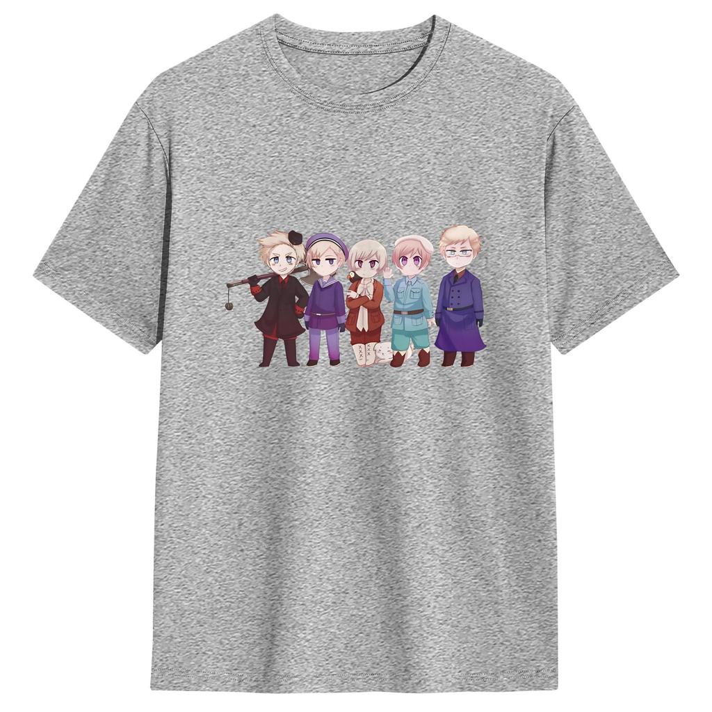 T-shirt Unisex Hetalia Potenze dell'Asse 100% Cotone Abbigliamento Vintage Manica Corta Girocollo Nuovi Arrivi T-shirt